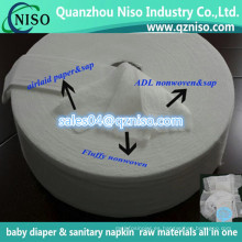 Papel absorbente de Sap Airlaid para el pañal del bebé con precio al por mayor de la fábrica